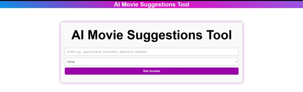 AI Movie Suggestions Tool