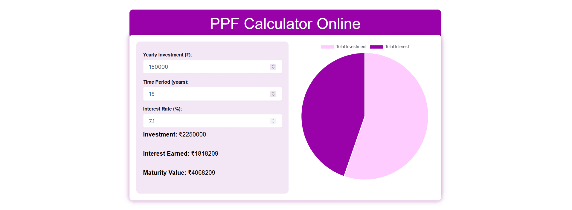PPF Calculator Online
