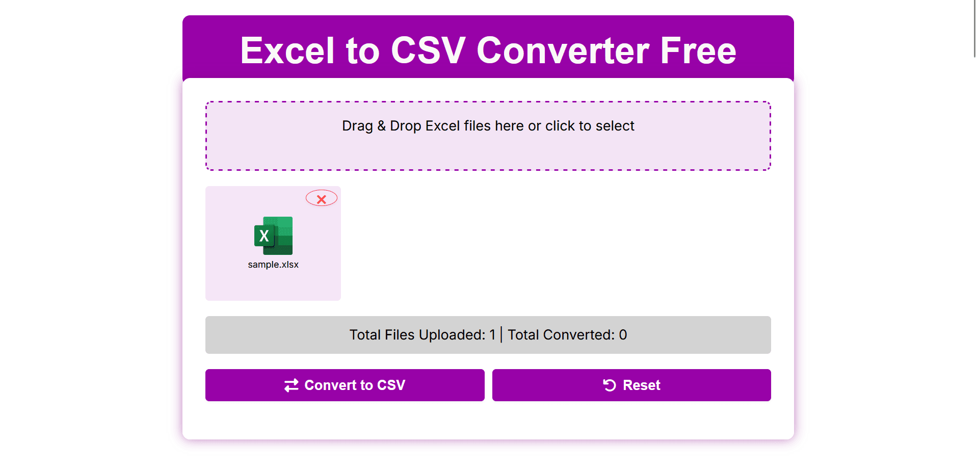 Excel to CSV Converter