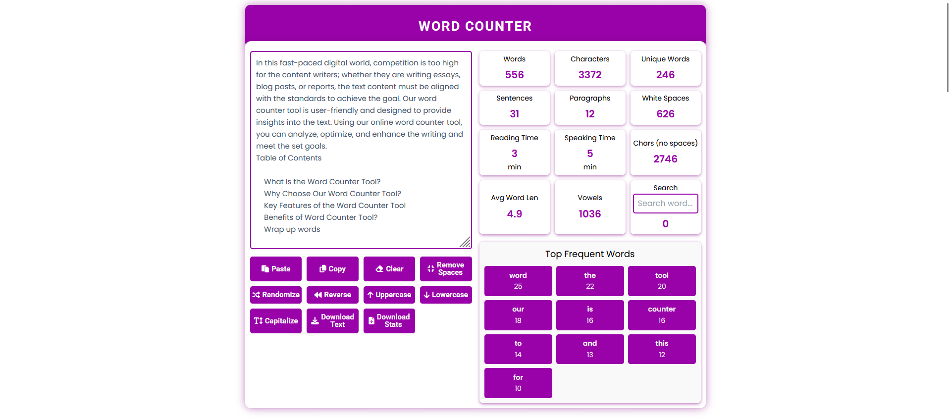 Word counter