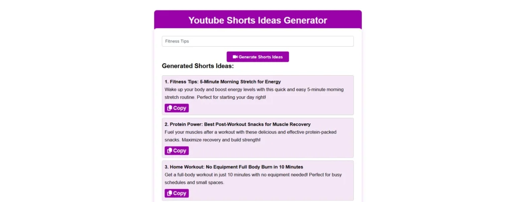 Free YouTube Shorts Idea Generator
