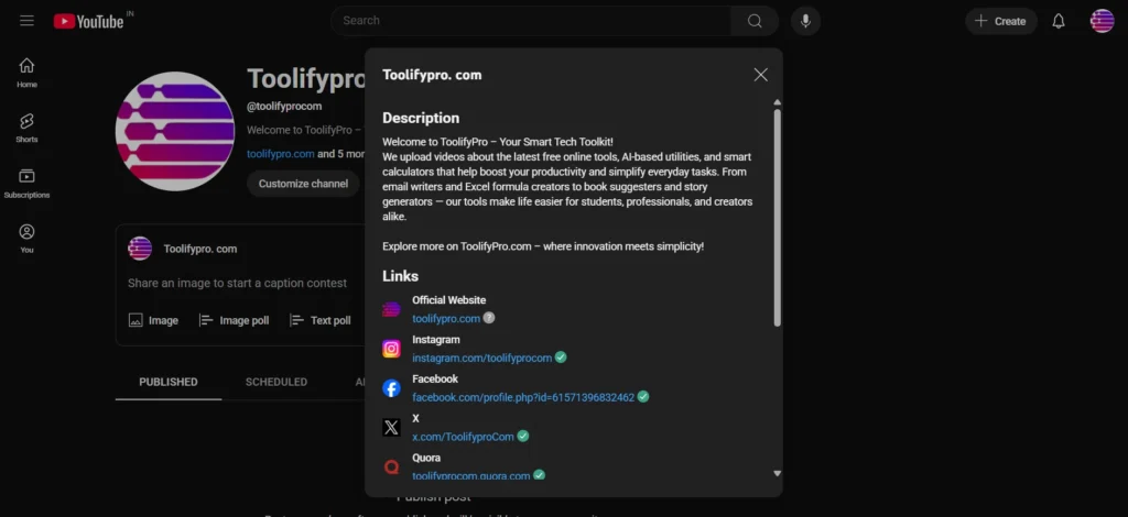 YouTube Description
