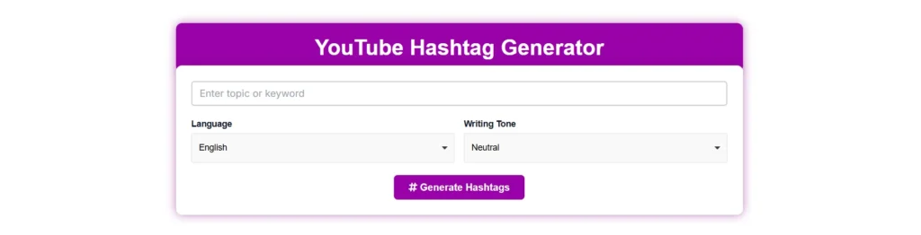 YouTube Hashtag Generator