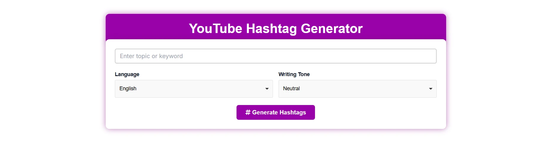 YouTube Hashtag Generator
