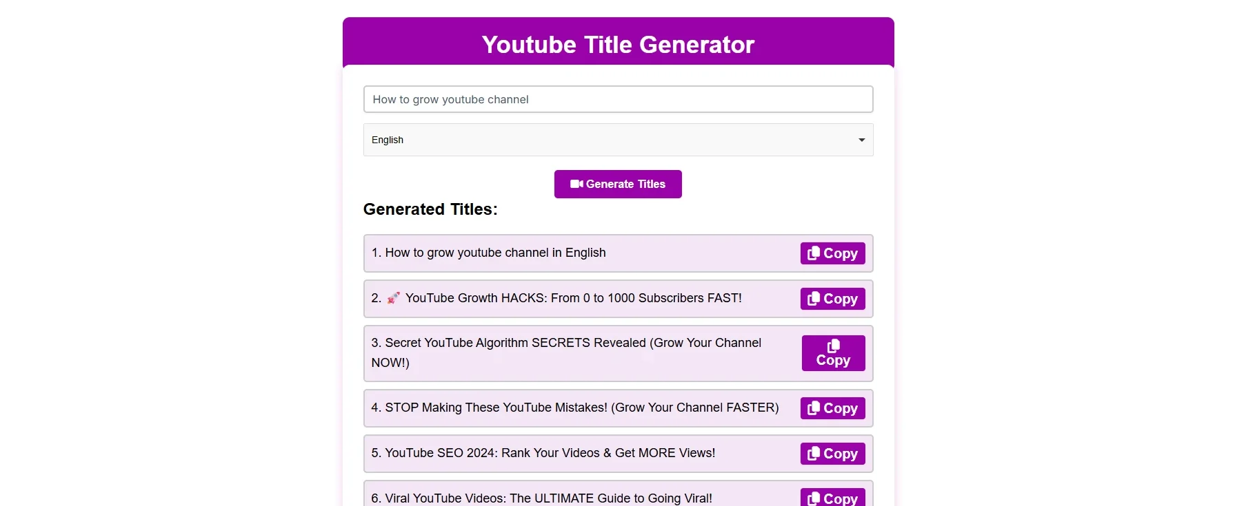 AI YouTube Title Generator