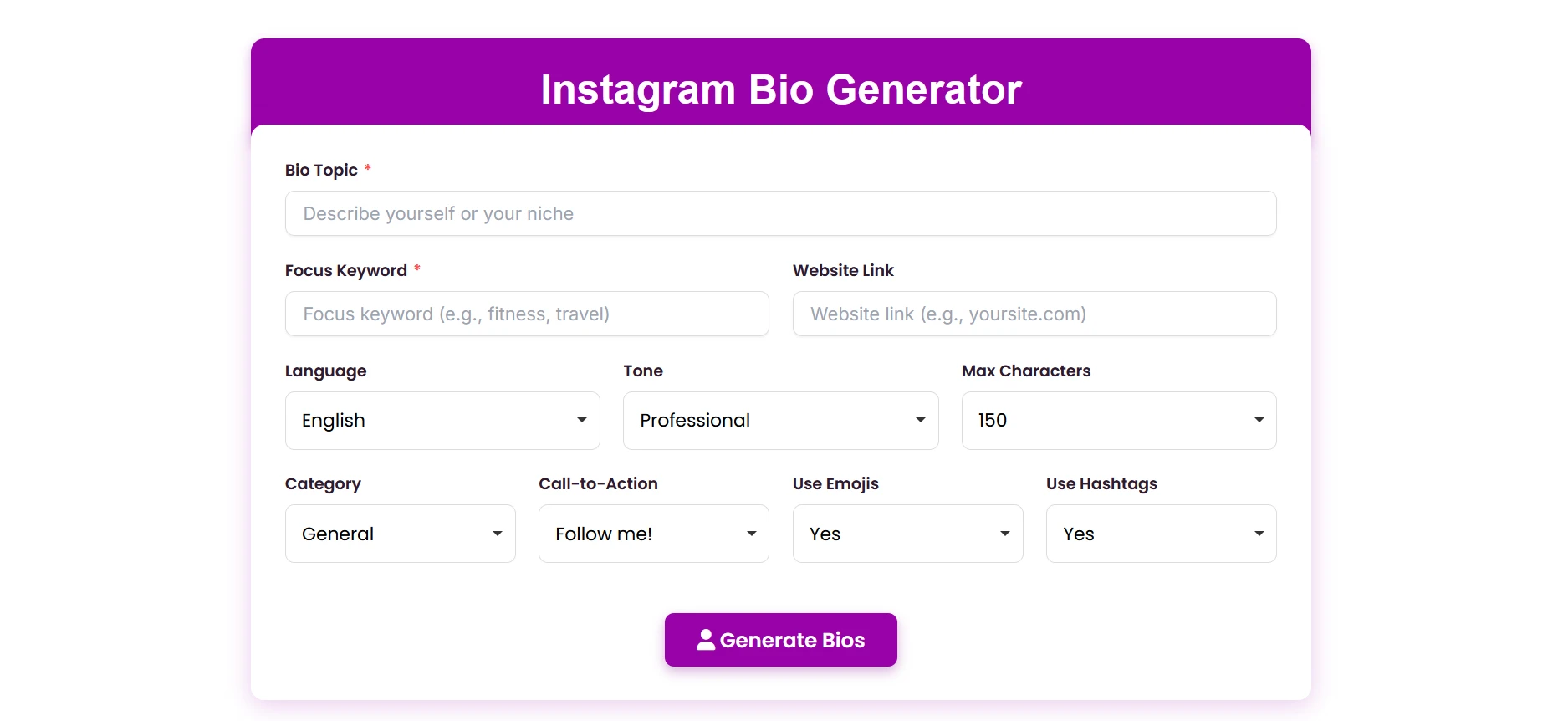 Instagram Bio Generator