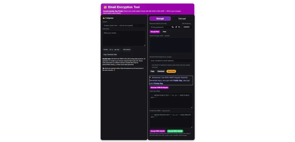 Email Encryption Tool