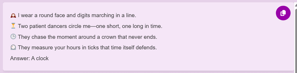 Tricky riddle on clock