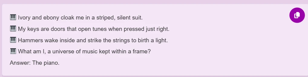 Tricky riddle on piano